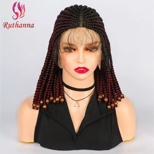 Модный короткий боб синтетический парик Синтетик Большой кружево плетение парик для женщин 14 -дюймовый афро -высококачественный гигантский парик крышка 240506