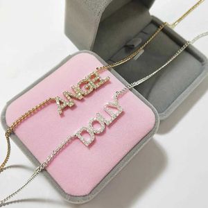 Tennis Dodoai 9mm Lettera Nome personalizzato collana diamantata con lettere Numeri Personal Crystal Necklace Ciondolo D240514