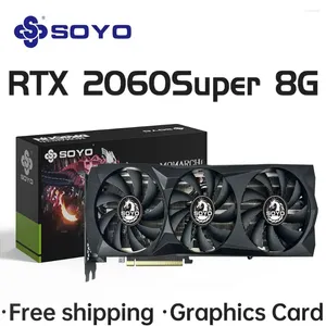 グラフィックカードSoyo Nvidia Geforce RTX2060 Super 8G GDDR6 PCIE3.0x16デスクトップPCコンピューターコンポーネント用ゲームビデオカード