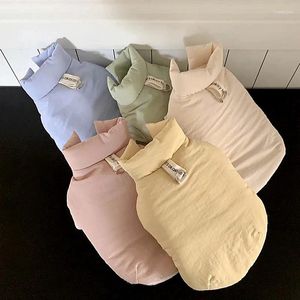 Dog Apparel Teddy Thickened Cotton Coat Winter Warm Clothes Than Bear Solid Open Button Pet Beautiful Down XS-XL