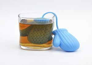 Santa Claus handskar formade tepåsar silar filter te infuser silikon tepåsar för te kaffe dryck tätare julklappar8144558