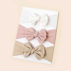 Hair Accessories 3pcs/Set Wholesale Knitted Children Hairband Solid Color Strips Cute Bow Headband For Infant Baby Kids Sport Hair Accessories
