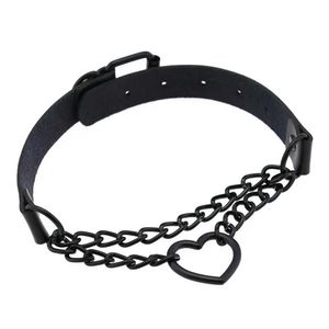 Qid7 chokers vintage hjärtformad halsband med kedjestil gotisk halsband lämplig för flickor grunge punk söt kawaii egirl halsband original tillbehör d240514