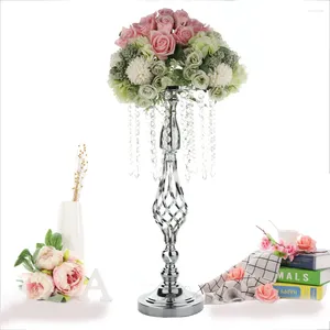 Kerzenhalter Otation Candlestick Hochzeit Requisiten Kristallperlen Vorhang rotierende Blumenhalterung Vase Stand Weihnachtsgeschenk