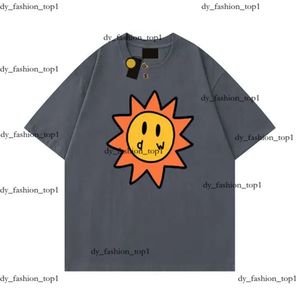 Zeichnen Hemd Gelb Mann Retro Smiley Gesichtsbuchstaben Sweatshirt Frauen Angst vor Ess T -Shirt Spring Trend Top High Designer Drawdrew Shirt Sommer Trend Short 428