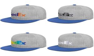 FedEx Federal Express Corporation Logo Mavi Erkekler ve Kadınlar Snap Backflat Brimcap Beyzbol Stilleri Takım Koşu Şapkalarını Özelleştir G7625963