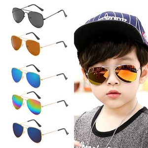 L5AX Sunglasses New Childrens Fashion Colorful Boys and Girls Reflective UV400 Outdoor HD Glasses d240515