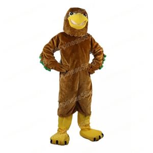 2024 Rozmiar dorosłych Brown Eagle Mascot Costume Cartoon Postacie Stroje Suit Furry garnitury unisex Halloween karnawałowa sukienka urodzinowa