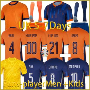 2024 NOWOŚĆ Pucharu Euro Holandia Dijk Memphis Football Shirt Men Kid Kit 24 25 Holland Club 2025 Drużyna narodowa holenderska koszulka piłkarska pełna set dom Memphis Xavi Gakpo Ake