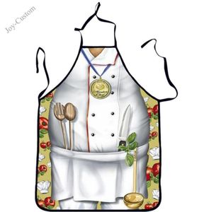 Förkläden 3D roliga förkläde kök man kvinnlig middag matta vuxen mästare kulinarisk bakåtkomst3359913