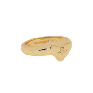 Versão de correspondência de designer de Westwoods Saturns Classic Love Ring simples e elegante do dia dos namorados na unha