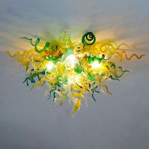 현대 펜던트 라이트 라이트 거실 예술 장식 손 날려 유리 천장 램프 샹들리에 28 또는 32 인치