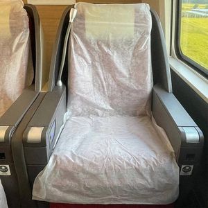 椅子カバー飛行機の不織布防塵旅行公共交通機関のための1PCS使い捨てシートカバー