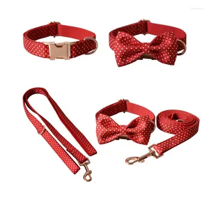 Воротнички для собак воротники поводки домашних животных аксессуары Классическая красная точка -галстук -бабочка