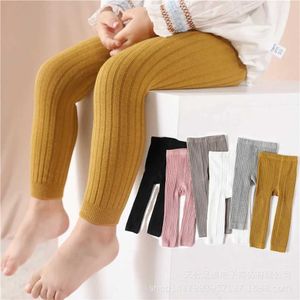 Trousers Shorts Childrens Pantyhose Spring and Autumn Girls Tight Korean Edition Childrens Double Needle Candy Color Boys Socks Baby LegsL2405L2405