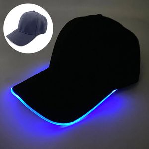 Hochwertige LED -optische Faser -Baseball -Kappe Jungen Mädchen Dekor Luminous Cap mit LED -Licht blinken für Nacht leuchtende Requisiten 240514