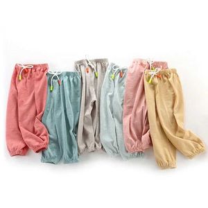 Trousers Shorts Childrens Summer Pants Cotton Breathable Mosquito proof Colorful Childrens Boys Girls Baby PantsL2405L2405