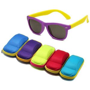 Óculos de sol Os óculos de sol de silicone da moda UV400 para meninos de copos de infantil lentes de segurança de lentes de segurança dos copos de segurança D240514