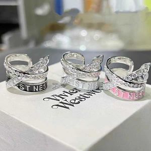 Brand High EditionWestwoods Three Layer Hollow Oil Dropped Diamond Ring Female Small and end Feeling Nail