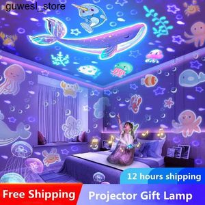 Night Lights Starry Projector Night Light Rotating Sky Moon Light Galaxy Light Home Bedroom Decoration Starlight Christmas Light Childrens Gift S240513