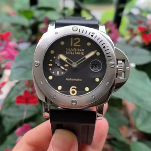 Wristwatches 44mm Stainless Steel Rotate Border Automatic Watch Black Dial Brown Number Green Luminous Seagull ST25 Movement