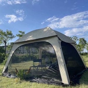 Namioty i schroniska 6-osobowa namiotowa kopuła Family Family High Backyard duży taras z 11 mm aluminiowym słupami Windowsq240511