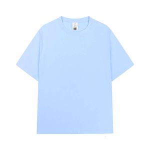 Летняя двойная пряжа чистая хлопковая футболка с твердым цветом плеча капля с коротким рукавом мужские бренды.