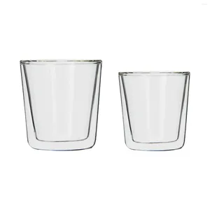 Canecas Tumbler de vidro com parede dupla de parede dupla bebida de óculos resistentes ao calor