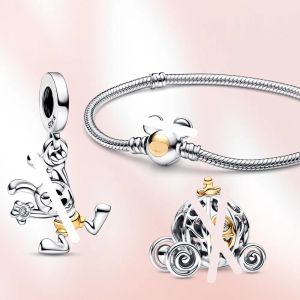 Designer Jewelry charm bracelets anniversary Mouse Duck pendant DIY Fit Pandoras 925 Sterling Silver Original Bracelet pumpkin car gift with original box