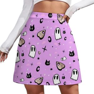 Skirts Spooky Pastel Goth Mini Skirt Korean Summer Clothes Womens Dresses Women 2024 Festival Outfit