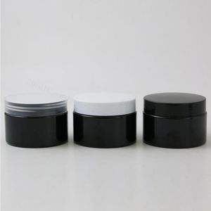 20 x 120 g Reisen All Black Cosmetic Jar Pot Make -up Gesichtscremesbehälter Flasche 4oz Verpackung mit Plastikdeckel XVWHM