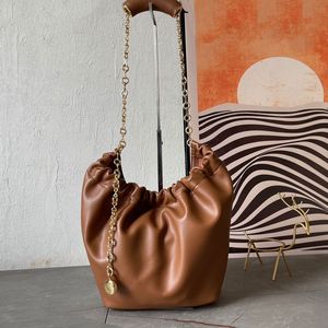 Yüksek kaliteli zincir crossbody çanta bulut çantası lowees çanta tasarımcısı çanta kadınlar deri çanta baskılı omuz çantası klasik kahverengi büyük kapasiteli bulmaca çanta