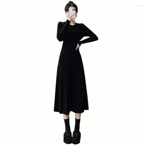 Casual Dresses Sweater Women 2024 Fashion Women's Black Pullover Long Sleeve Sweaters Dress Elegant Knited