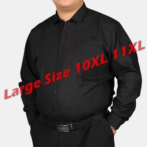 メンズドレスシャツメンズビジネスオフィスシャツピュアコットンソリッドカラーシンプルファッションイエローブルースーパーサイズ8xl-9xl-10xl-11xlデートY240514