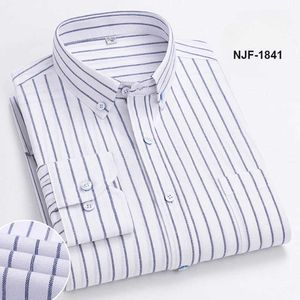 Camisas masculinas de vestido de algodão 100% de algodão puro de longa camisa de tipinha de meia-idade e negócios jovens casuais algodão puro oxford spun camisa grande y240514