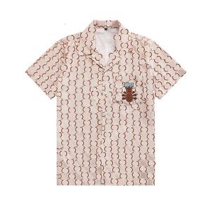 Herrens casual skjortor Designer Floral and Letter Print Shirt - Kort ärm, bomull, Summer Beach Business Awir SDTU