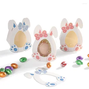 Presentförpackning 10st 2024 Easter Box Eggs Candy Snack Diy Packaging Boxes Happy Decoration Party Favors Supplies