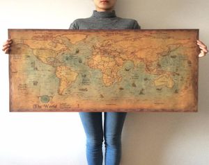 Mautical Ocean Sea World Map Retro Old Art Paper Painting Painting Home Decor Sticker Living Room Poster Cafe Antique Poster2027485