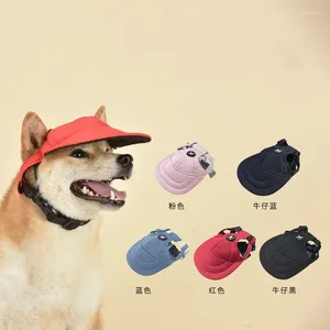 Köpek giyim evcil hayvan şapka güneşli kulak delikleri yaz kedi beyzbol şapkası güneş headdress
