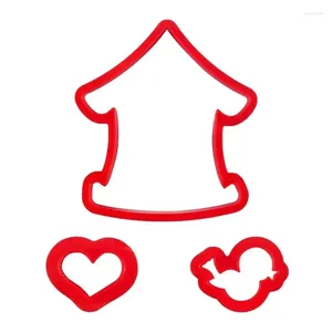 Moldes de cozimento Cartoon Love Bird House Cookie Cutter Ouça o molde do conjunto de biscoitos para o bolo de Páscoa da cozinha