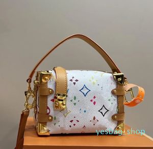 Spring boczna torba bagażnika Nicolas Ghesquiere Designer Petite Malle torebka S-lock Flap Kobiety mini pnie pnie ramion krzyży