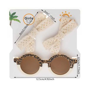 Haarzubehör 3pcs/fester Ton Leoparden Baby Sonnenbrille mit Baumwollspitzen Haarklammern hohl Prinzessin Mädchen Sommer Haarnadel Korea Kinder Sonnenbrillen