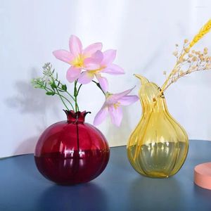 Vaser Hydroponic Fruit Vase Simple Hazelnut Transparent Bottle Pomegranate Home Decor Flower Flower