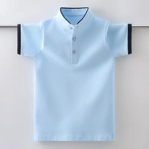 Jungen Kurzarm Pike Polo -Hemdstand Halsband Design Kinder Freizeit Tops T -Shirts für Kinder 6 8 10 12 14 15 Y T Shirt 240514