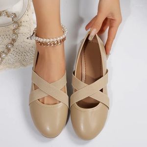 Casual Shoes Round Toe Ballet Flats Spring/Autumn Adult Ladies On Sale 2024 Slip-On Gallow Concise Sapatos Rasos