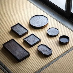 Tea Trays Ebony Pot Bearing Dry Bubble Table Solid Wood Tray Plate