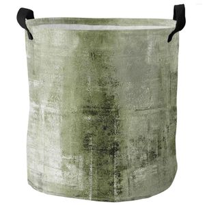 Tvättpåsar Oljemålning Abstrakt gräsgrön vikbar korg stor kapacitet Vattentät förvaringsarrangör Kid Toy Bag
