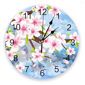 Настенные часы розовый цветущий персик цветут 3D часы современный дизайн Краткий дизайн