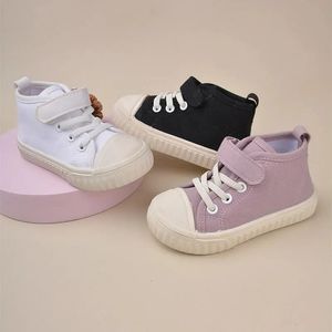 Dzieci proste style solidny kolor na płótnie chłopcy i dziewczęta anty-kick Casual Sneakers EK9S52 240514