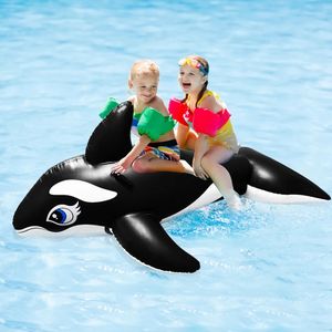 Дети надувные утолщение китов езда на водных игрушках плавают за дренажные развлечения парк бассейн Аксессуары надувные игрушки 240514